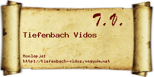 Tiefenbach Vidos névjegykártya